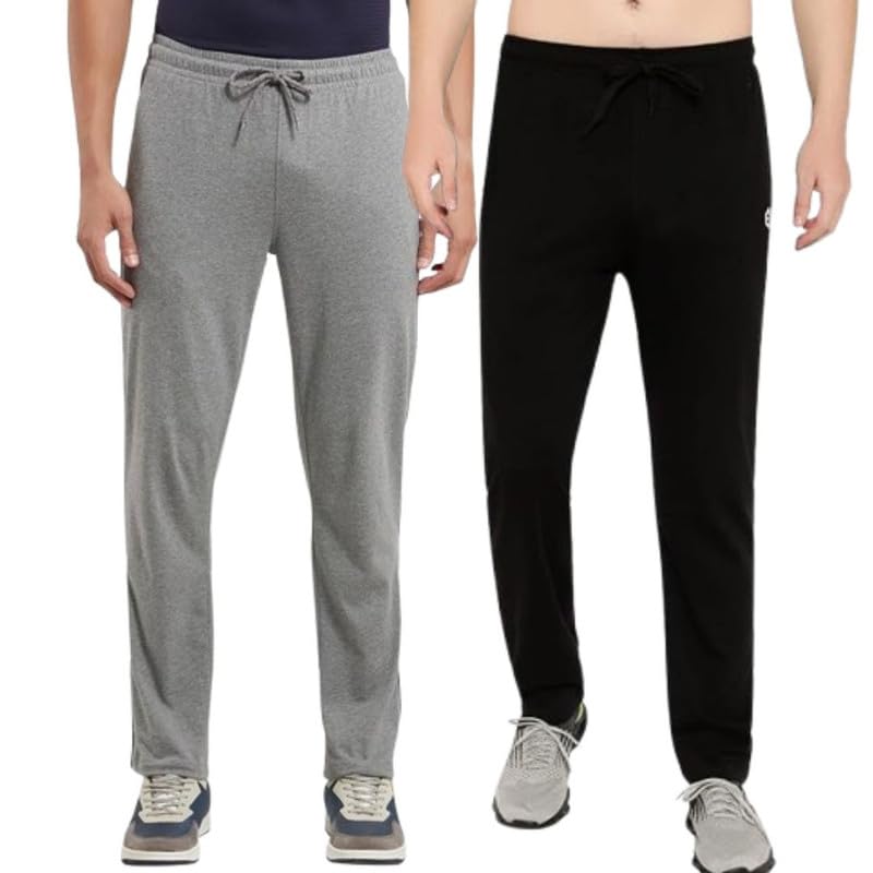 100% Cotton Men's Regular Fit Track Pants Sporty Pack of 2 (XXL) Black-picture-28