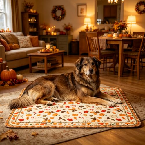 Image of KOOLTAIL Washable Pee Pads for Dogs,2 Pack Thanksgiving Pet Mats,Super Absorbent Reusable Puppy Training Pads Waterproof,Nonslip Leak-Proof Dog Pee Pad,Large Whelping Pad for Floor,Crate,Couch,36 inch*41 inch