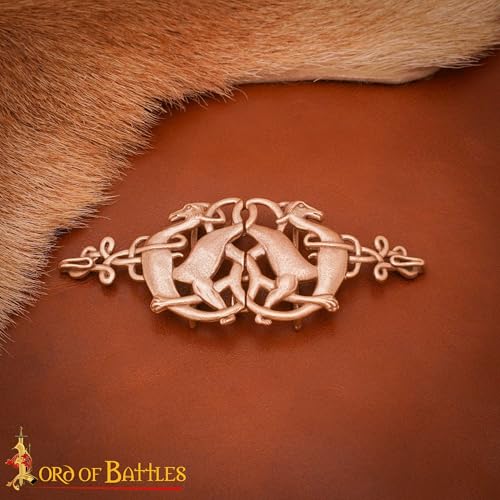 Image of Lord of Battles Viking Cloak Clasp Bronze Cloak Pin Celtic Brooch Pin for Cloak Scarf, Shawl Handmade Lost-Wax Cast Bronze