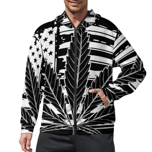 Sports Men's Gym Workout Full Zip Hooded Active Sweatshirt for Fall Winter