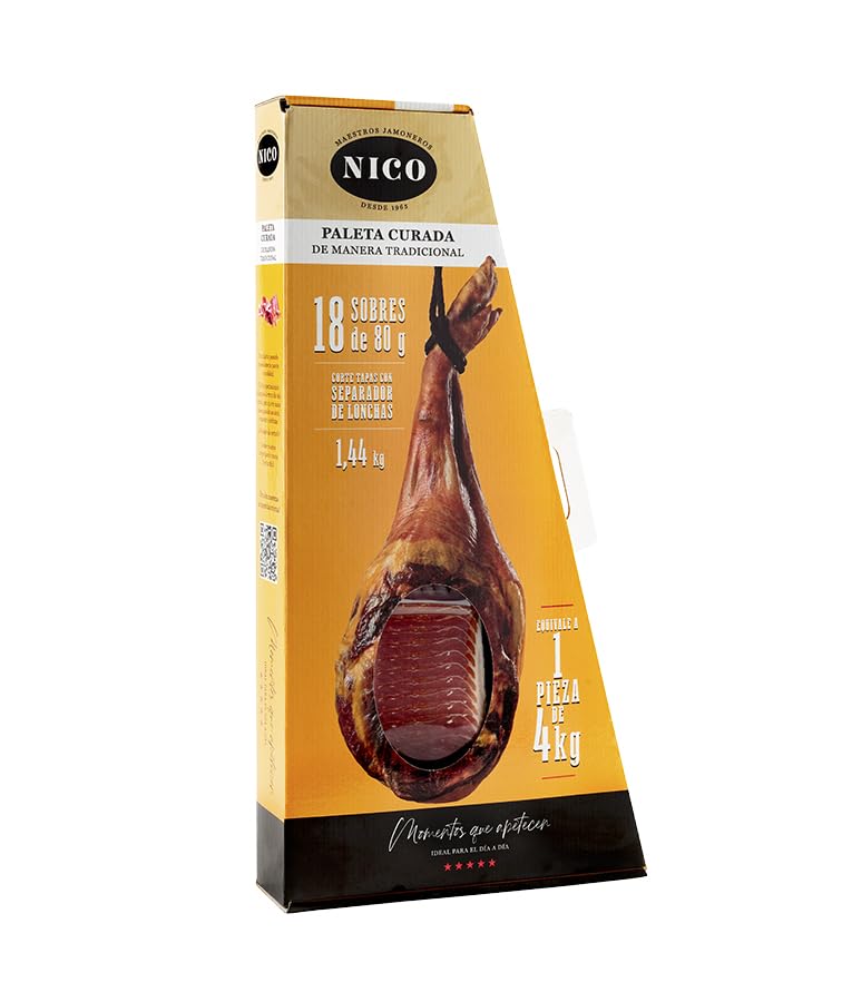 NICO JAMONES - Maletín de Paleta Curada – Sabor y comodidad en cada sobre- loncheado entamaño...