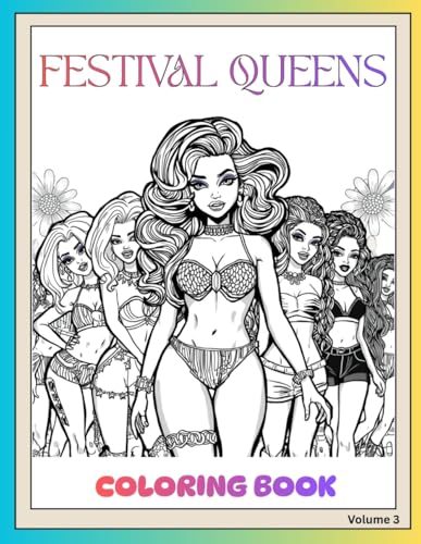 Festival Queen Coloring Book: Girly Aesthetic Coloring Pages for Women | Best Friends, Coffee Dates, Cute Moments & Feel-Good Energy image 2