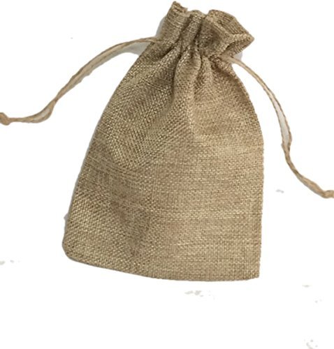 シンプル 麻 巾着袋 ナチュラル 小袋 コーヒー 袋 無地 各種 (10*15cm ライトブラウン)