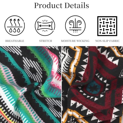 Image of YARIEW 6Pcs Headbands Paisley Bandanas Head Bands Sweat Band Hair Wrap Headwrap Fashion Boho Wide Thick Workout Yoga Elastic Headbands Mens Cooling Running Sports Headband Sweatbands for Women and Men