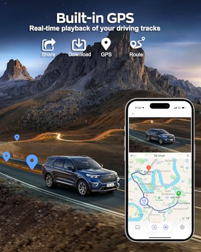 Image of 4K Dash Cam 360 View,4 Channel Front and Rear Dash Camera for Cars,Built-in 5GHz Wi-Fi GPS, Voice Control, Free 128G Card,Night Vision,24H Parking Mode,G-Sensor