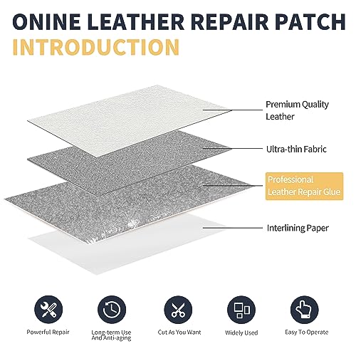 Image of Leather Repair Tape 3X60 inch Patch Leather Adhesive for Sofas, Car Seats, Handbags, Jackets,First Aid Patch (White)