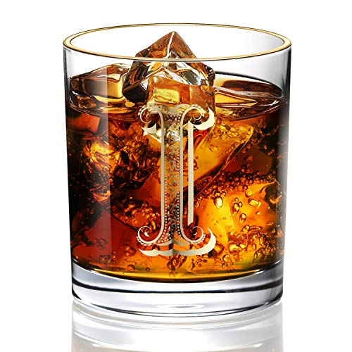 I Anniversary Wedding Whiskey Glass for Men/Dad/Son, Vintage Unfading 24K Gold Hand Crafted
