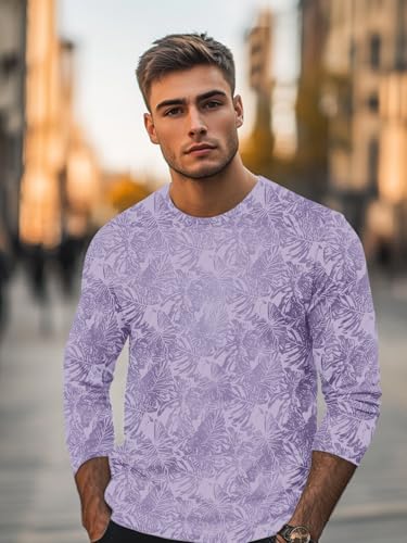 Image of Urbano Fashion Men's Printed Full Sleeve Slim Fit Cotton T-Shirt