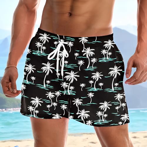 Mens Swim Trunks with Mesh Liner Quick Dry Beach Shorts with Pockets