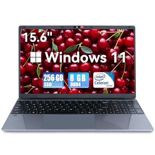 Laptop Computer, 15.6" Laptops, 8GB RAM 256GB ROM, Intel Celeron Quad-Core Processors, 1366 * 768 IPS, Long Battery Life, Type-C, TF Card, Mini-HDMI