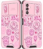 Goocrux for Samsung Galaxy A13 5G Case Smiley Face for Girls Women Kawaii Cute Pink Girly Phone Cove