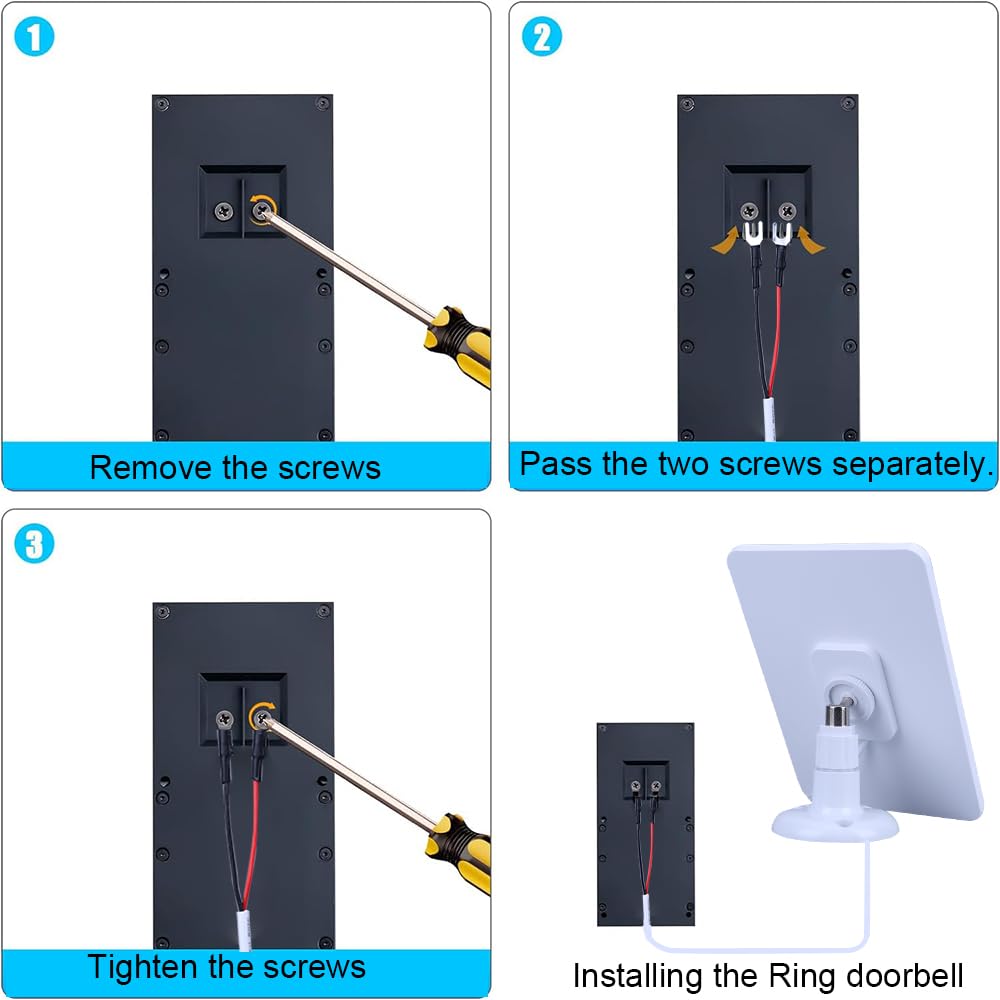 Panneau de charge solaire étanche 4 W 5 V Support réglable à 360° avec câble de charge de 2,9 m pour sonnette vidéo Ring 4/3/2