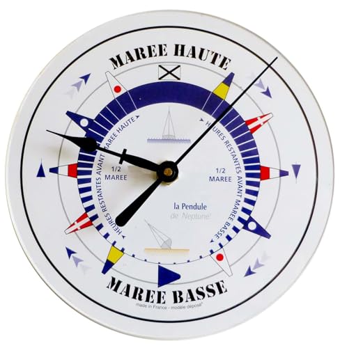 Pendule des Marée - Mural - Acrylique Rond 115 MM - Fond Blanc - B113