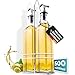 Produktbild Cucino Essig und Ölflaschen Set mit praktischer Halterung - Ölflaschen zum Befüllen mit Essig und Olivenöl, Ölflasche aus Glas mit tropffreiem Ausgießer | 2X 500ml