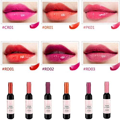 Owsen 6 Colors/Set Wine Lipstick Matte Long Lasting Waterproof Lip Tint Set Lip Gloss Lip Stain,Wine Liquid Lipstick, Lady Long Lasting Make Up Gloss Matte Lip Tint Wine Bottle Cover (6 Colors) #TOP1