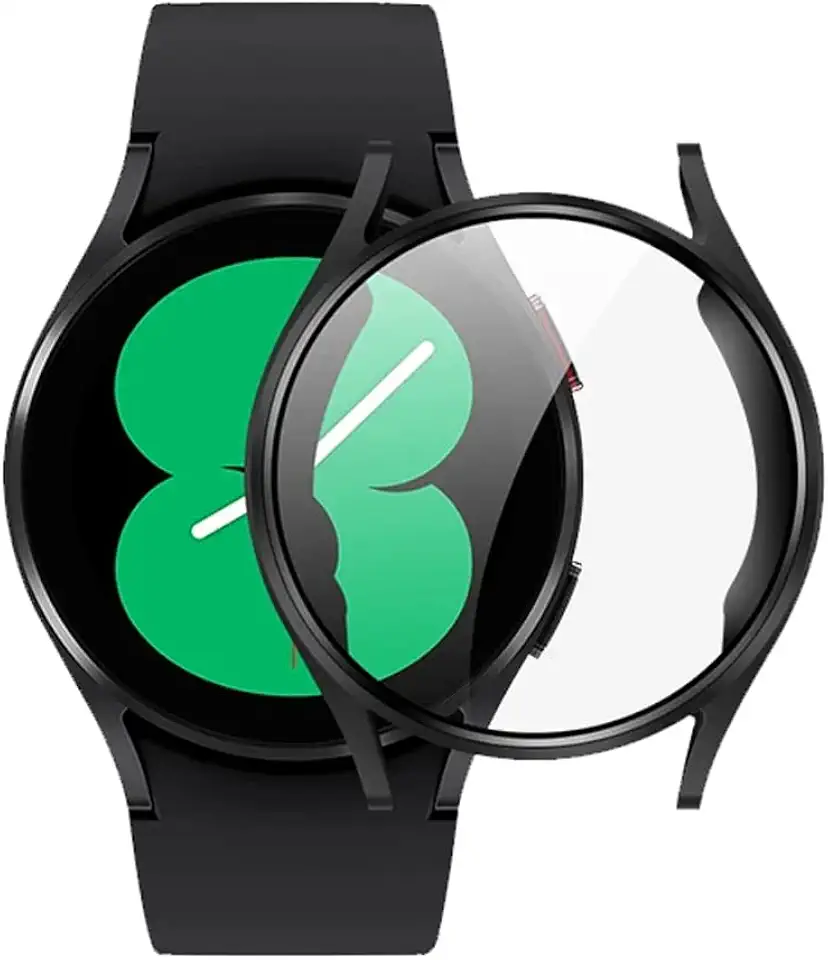 Kit Capa Case Bumper Preto Com Película 9D Para Galaxy Watch 4 40mm - Jodda