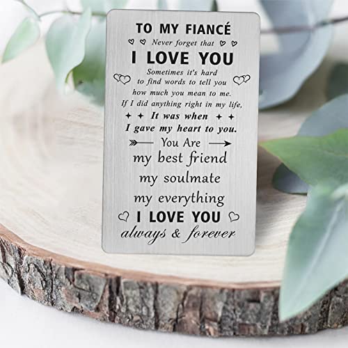 CPLJW to My Fiancé Gifts - I Love You Future Husband Gifts for Birthday Wedding Anniversary Engraved Wallet Card Gifts3