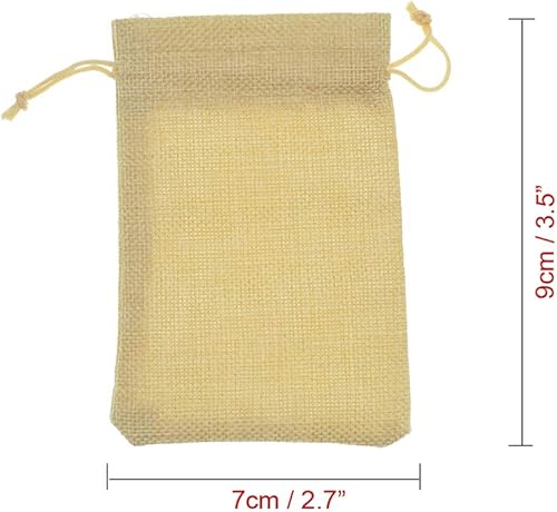 Miniatura 8 de 20 bolsas de arpillera con cordón, sacos de yute, bolsas de joyería para dulces, bolsas de regalo de Navidad, bodas, fiestas (lino, 2.7 x 3.5)