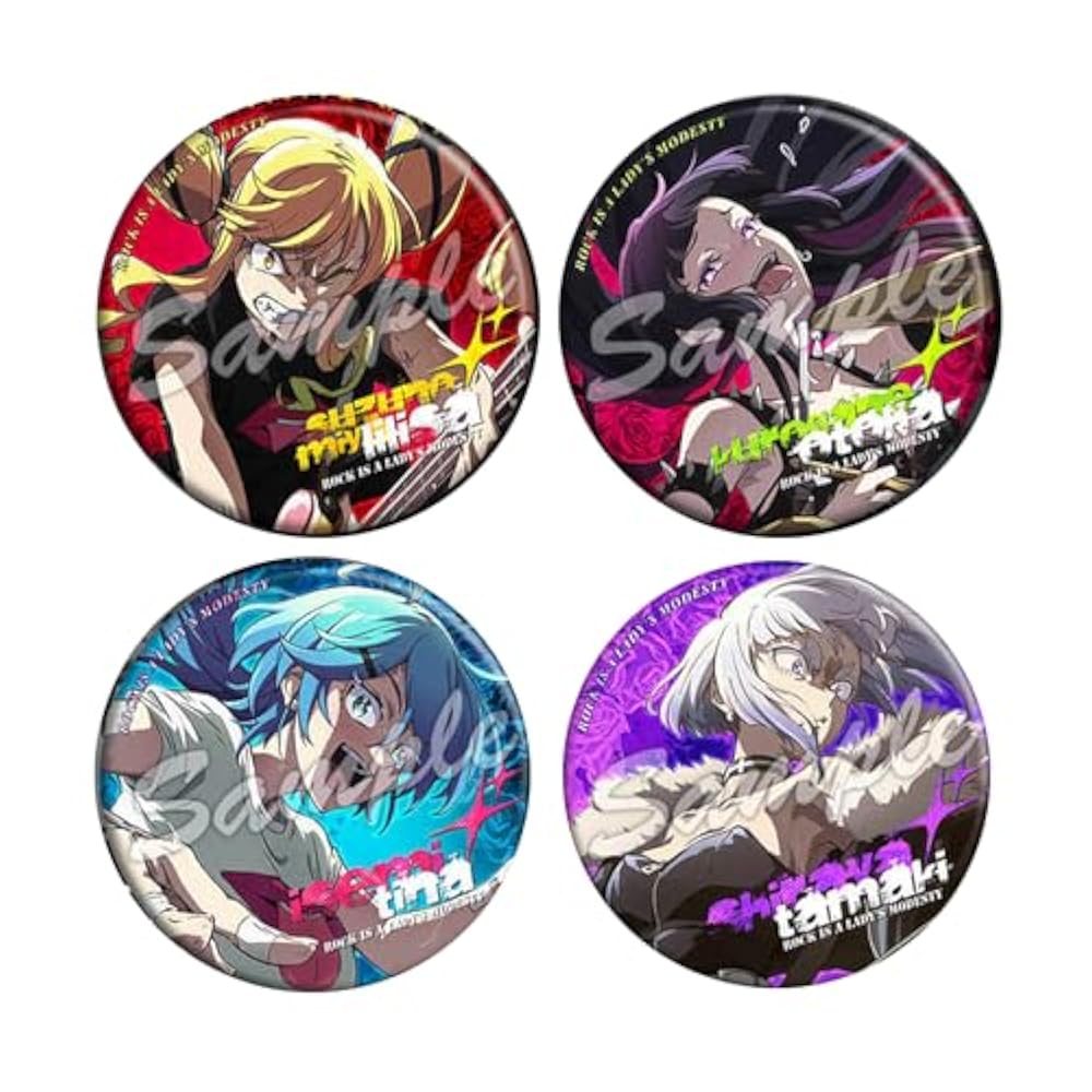 Amazon.co.jp: ロックは淑女の嗜みでして 缶バッジ 4枚セット 鈴ノ宮