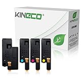 Kineco 4 Toner kompatibel mit Dell 1250c für Dell C1765nf, C1765nfw, C1760nw, C1700 Series, 1250c, 1350cnw, 1355cn, 1355cnw - Schwarz 2.000 Seiten, Color je 1.400 Seiten
