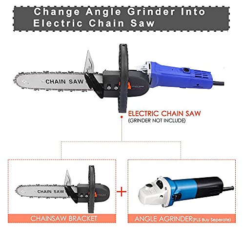 Image of Chainsaw Electric Drill Modified To Electric Chainsaw Tool Attachment Electric Chainsaws Accessory Woodworking Tool (Size : 11.5 Inch, Type : Angle Grinder Attachment)