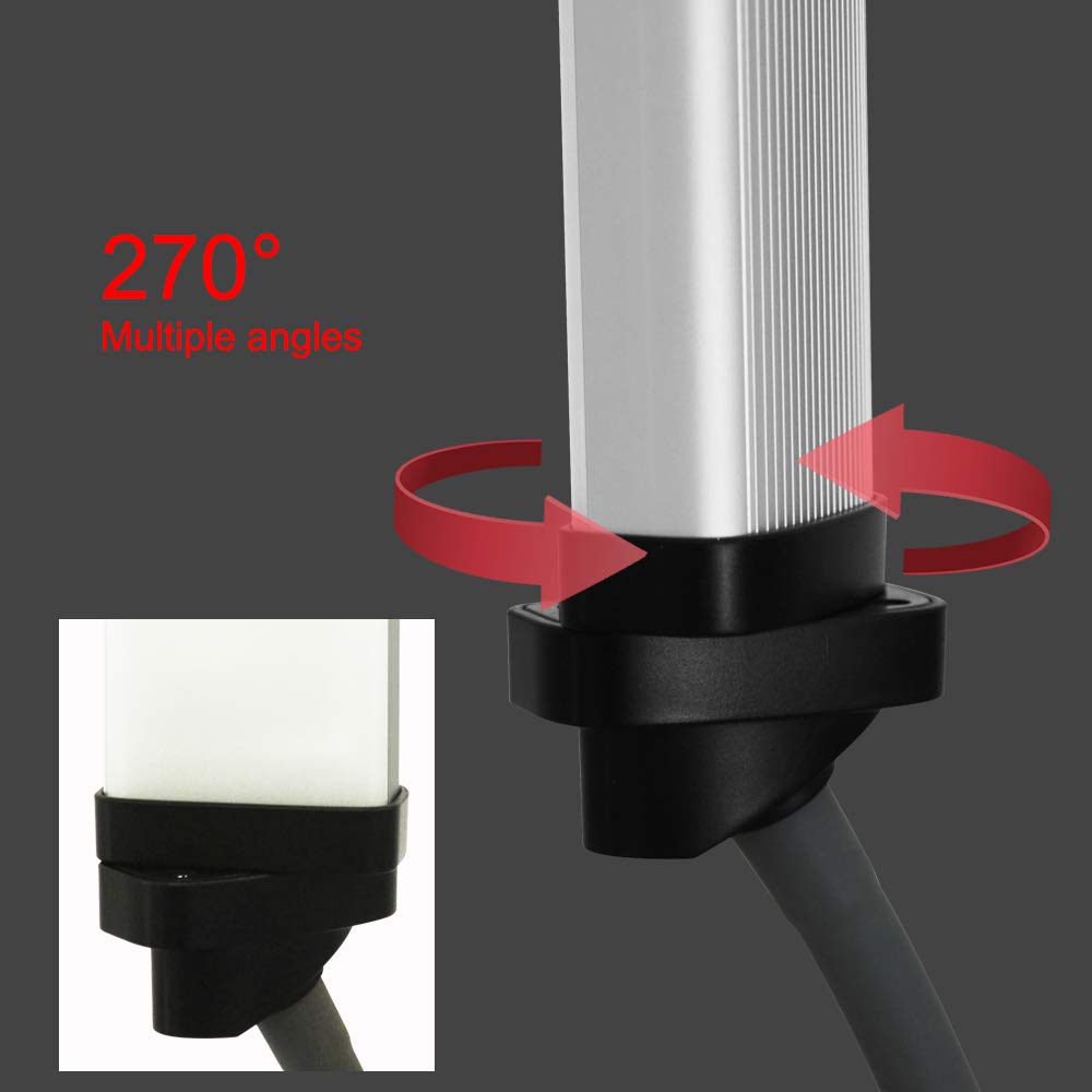 FX-480ii Pieghevole 50W 3200K-5500K LED Video Studio Dual Arms Fill Ring Light con Porta di Ricarica USB, 200cm Treppiedi lunghi per telefono fotocamera Youtube Trucco