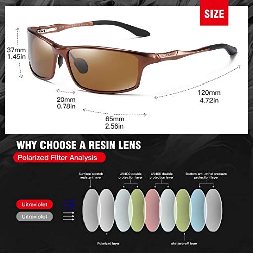 Image of DUCO Polarized Sunglasses for Men 100% UV400 Protection Metal Frame Driving Men's Sun Glasses