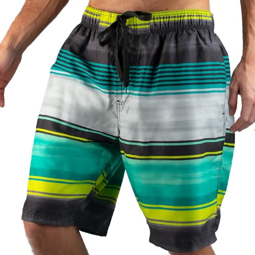Image of Kanu Surf Men's Big Viper Extended Size Stripe Swim Trunk