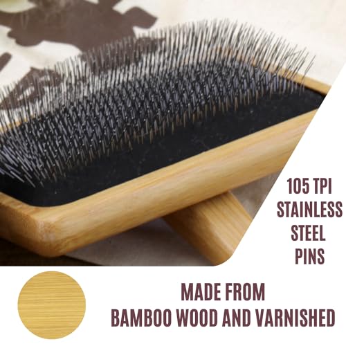 Image of Woolbuddy Large Wool Carder Brush for Felting & Pets, 2PCS 4.75 x 3.25 Inch