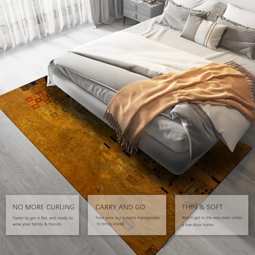 Tapis antidérapant et lavable brun ambré 120x150 cm à poil bas - 5