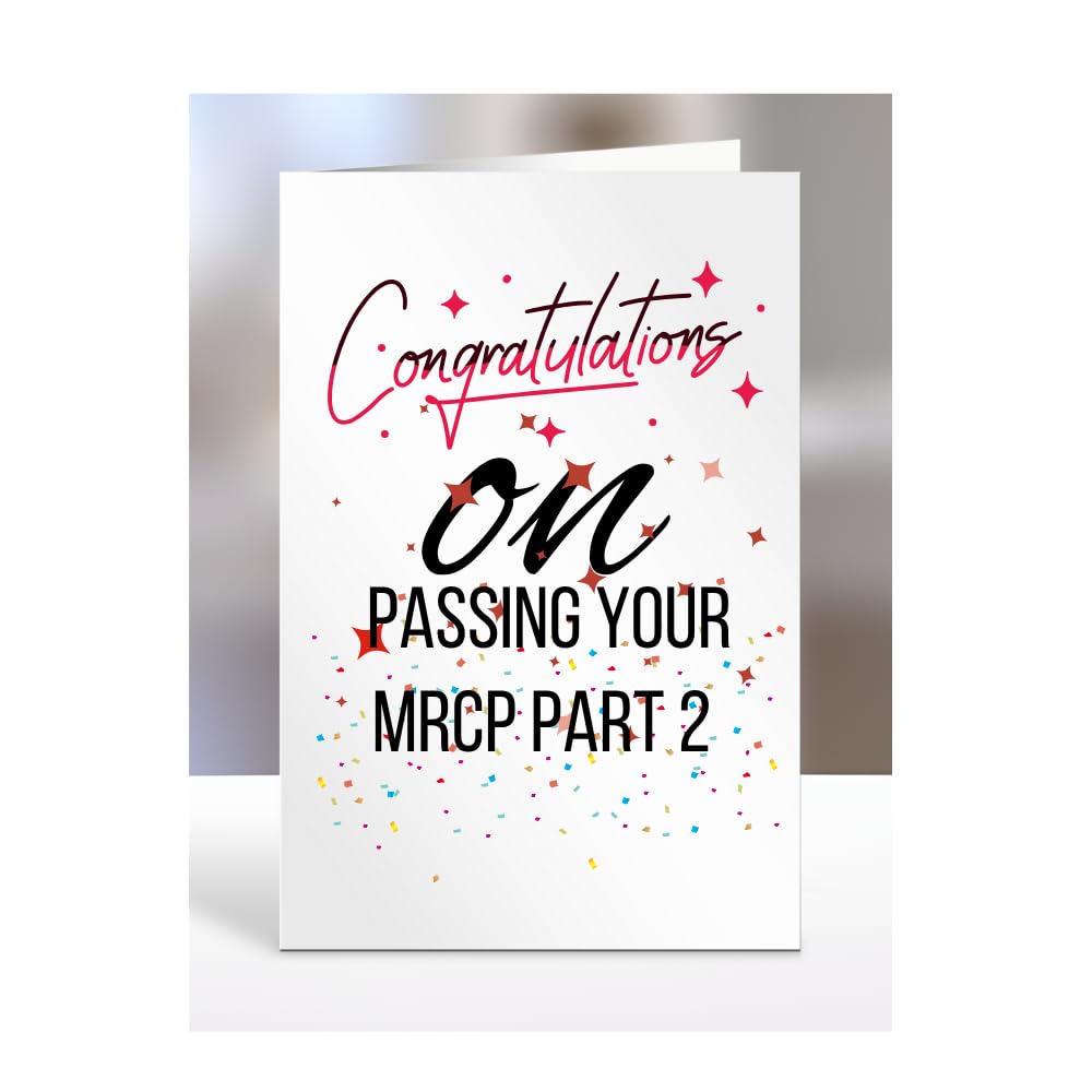 Congratulations on passing your MRCP Part 2 Card, Gifts for Men or Women, Presents for Christmas, Greetings Card, Him, Her, Female, Male, A5-115_75