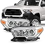 AKKON - Fits 2016-2022 Toyota Tacoma SR/SR5 Models w/o DRL Projector Chrome Headlights Pair Driver + Passenger