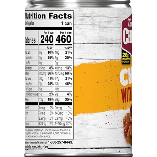 Image of Campbell's Chunky Chili With Beans, 16.5 oz Can (Pack of 2)