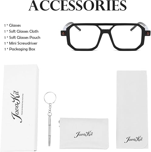 Miniatura 7 de JOVAKIT Gafas de luz azul cuadradas de moda para hombres y mujeres, gafas cuadradas de aviador, estilo de computadora, antifatiga ocular