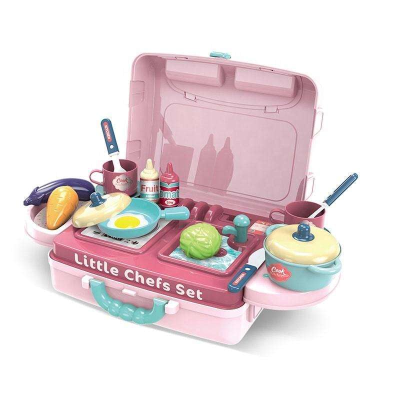 Image of Kitchen Set for Kids Girls Toys | Kids Kitchen Play Set with Lights & Sound | Pretend Cooking Role Play Toy Set for Girls & Boys (WD-P35)