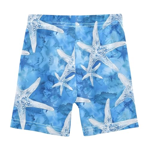 Blue Ocean Starfish Girls Shorts Elastic Waist Sports Shorts Girls Leggings Pants for 4-10 Years2
