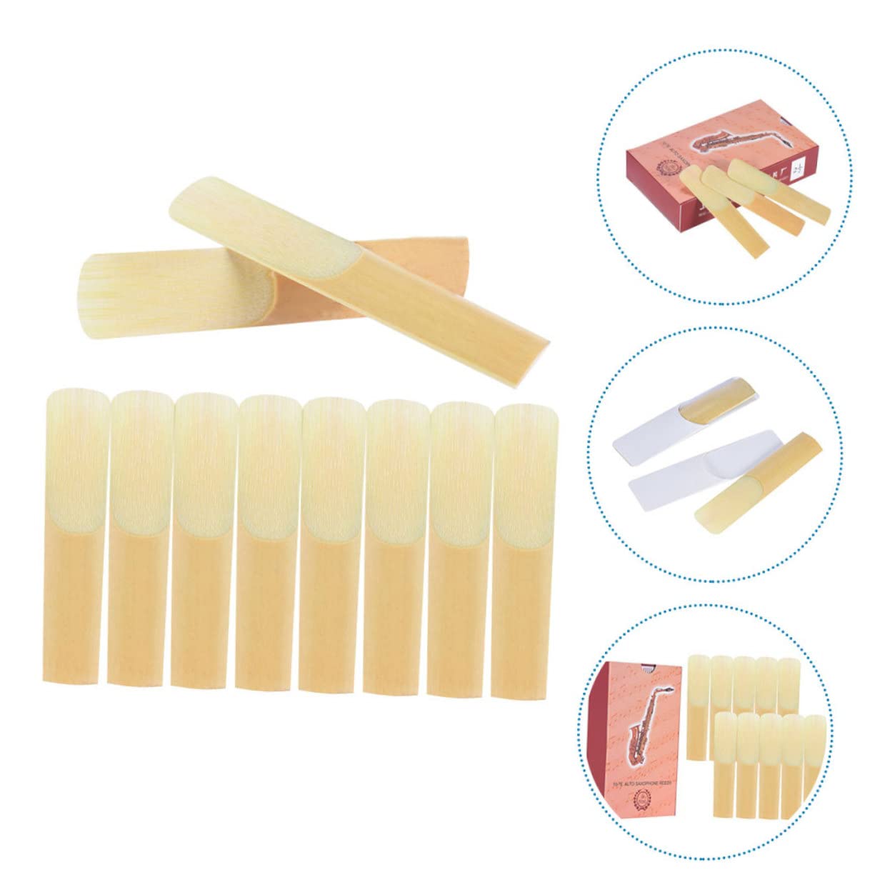 ifundom 50piezas Repuestos De Caña Para Saxofón Soprano De Accesorios De Instrumento Flexibles y Duraderos Sonido Rico y Fácil Instalación