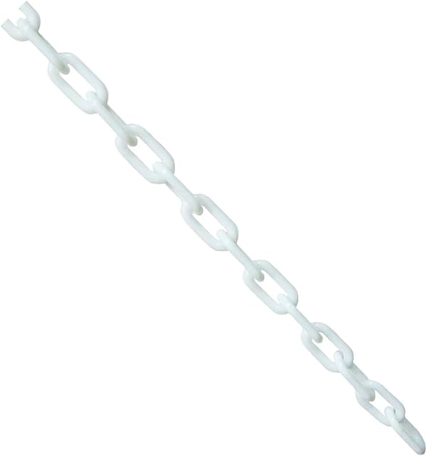 25m x 6mm Plastic Barrier Chain Link Safety Decorative Garden Fence - White