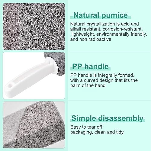 TECHEEL 4 Stück Bimsstein Toilettenreiniger Bimsstein Reinigungsstein Cleaning Block WC Bimsstein Toilette WC mit Griff für Bad Toilette Küche Pool Haushaltsreinigung Deep Flecken