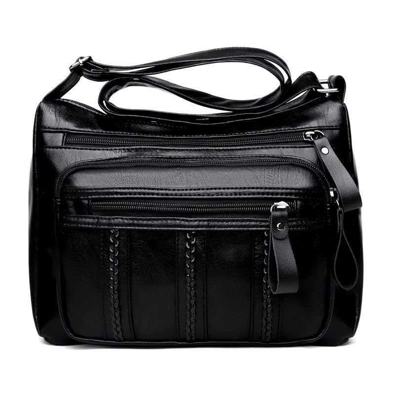 CHENXIAOHONG Bolsa feminina de couro sintético, bolsa transversal e de ombro feminina, estilo vintage, bolsa média resistente para trabalho e uso diário(Clássico[TAMANHO: 29 * 11 * 21CM])