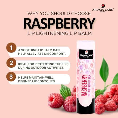 Image of Aroma Care Raspberry Lip Balm | Moisturizing Lip Care for Soft Smooth Lips | Raspberry Flavored Lip Balm for Daily Use | 4.7 g