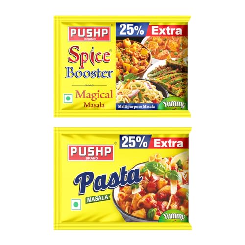 Image of Pushp Brand Spice booster 300gm and pasta Masala 300gm combo, (Pack of 40 Each), Natural Herbs, Seasonings | Exotic Spices