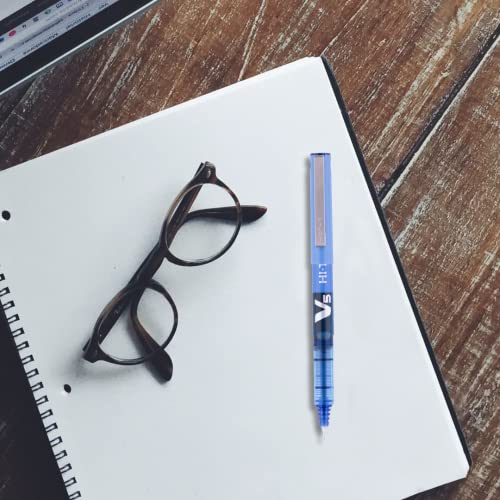 Image of Pilot Hi-Tecpoint V5 0.5mm Extra Fine Point Pure Liquid Ink Roller Ball Pen | Blue Ink, Pack Of 8