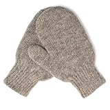 KIDS 100% Wool Mittens, Double-Layer of Natural Dye-Free Mongolian Sheep Wool, Warm Cozy, One pair (Dark gray, Small)