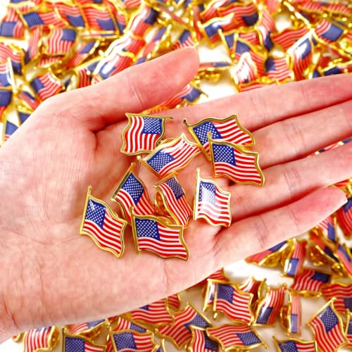 Image of Kigeli American Flag Lapel Pins, USA Patriotic Metal Badge 400 Pcs
