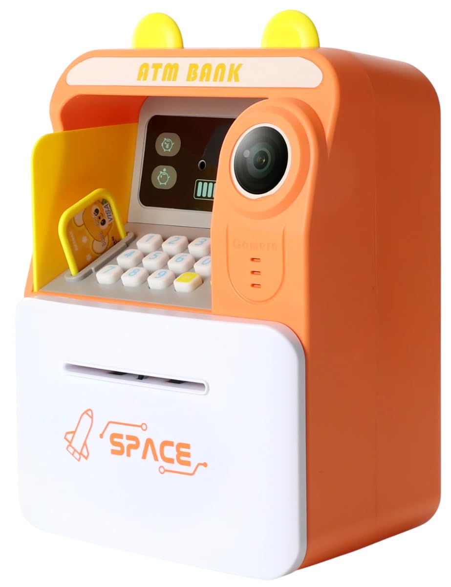 Magicwand® Musical Money Safe Kids Piggy Savings Bank with Personal ATM Card【Pack of 1】【Orange】-image-34