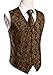 YourTies Black Gold Vest for Men Silk Paisley Woven Waistcoat Tie Pocket Square Cufflinks Set Formal Wedding Party Fashion