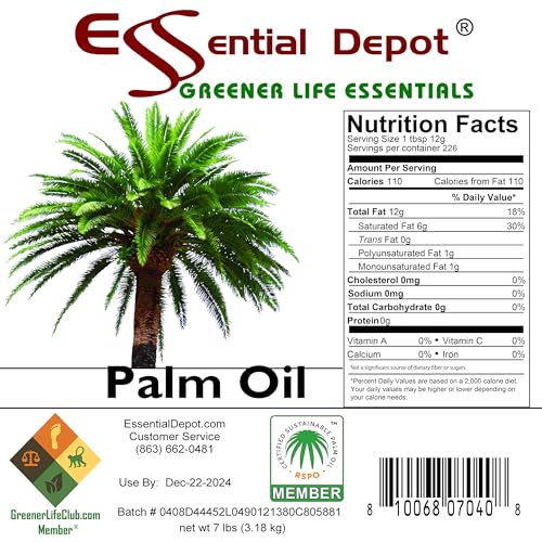 image for Essential Depot Palm Oil - RSPO Certified - Sustainable - Food Grade -