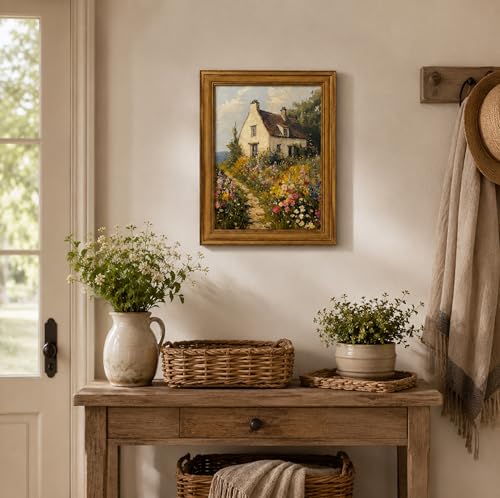 Image of NALEPS French Country Framed Wall Art, Country Wildflower Wall Decor, 9x11