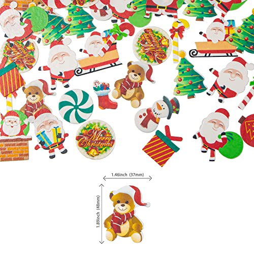 Gyufise 300Pcs 300Pcs Edible Christmas Cake Cupcake Decoration Edible Xmas Santa Claus Snowman Socks Cake Decorations Wafer Paper Holiday Cake Topper For Christmas Party Supplies #TOP1